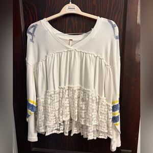 White Textured Women's Top